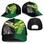 Cook Islands and Australia Rugby Baseball Net Cap Tatau Tribal with Aboriginal Chevron Sport Style