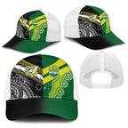 Cook Islands and Australia Rugby Baseball Net Cap Tatau Tribal with Aboriginal Chevron Sport Style