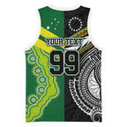 Custom Rugby Cook Islands and Australia Basketball Jersey Tatau Tribal with Aboriginal Chevron Sport Style
