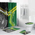 Rugby Cook Islands and Australia Bathroom Set Tatau Tribal with Aboriginal Chevron Sport Style