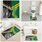Rugby Cook Islands and Australia Bathroom Set Tatau Tribal with Aboriginal Chevron Sport Style