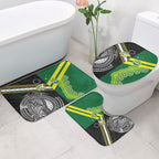 Rugby Cook Islands and Australia Bathroom Set Tatau Tribal with Aboriginal Chevron Sport Style