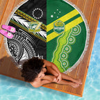 Rugby Cook Islands and Australia Beach Blanket Tatau Tribal with Aboriginal Chevron Sport Style