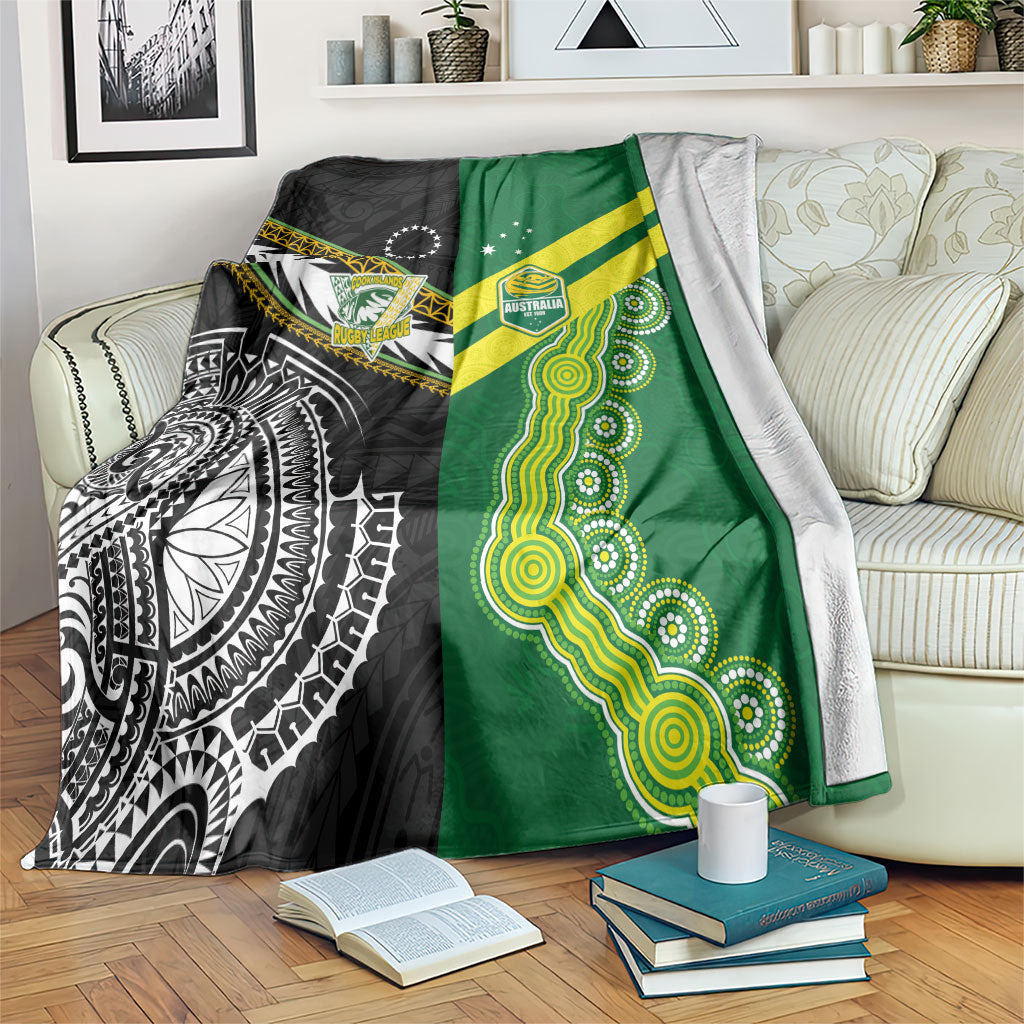 Rugby Cook Islands and Australia Blanket Tatau Tribal with Aboriginal Chevron Sport Style