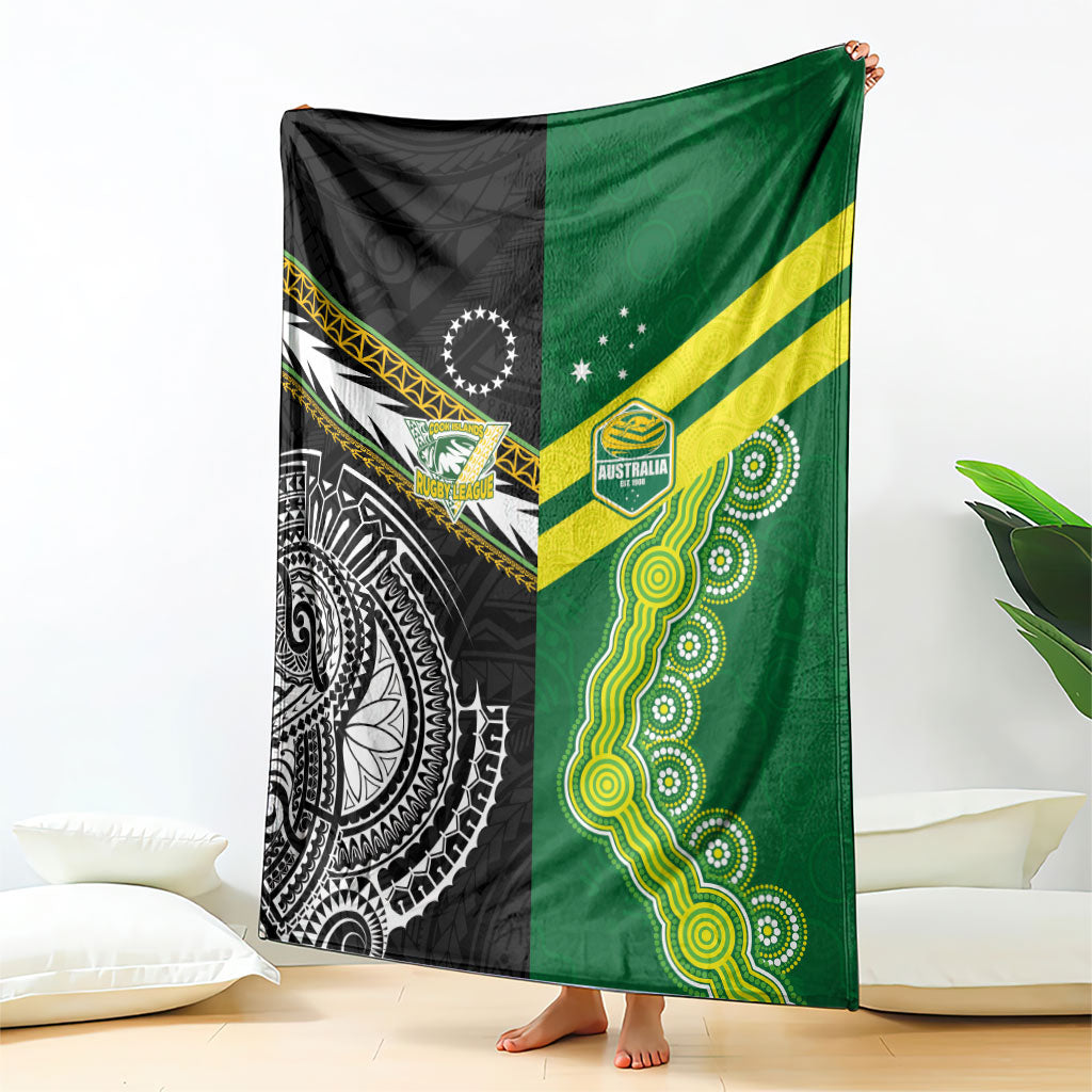 Rugby Cook Islands and Australia Blanket Tatau Tribal with Aboriginal Chevron Sport Style