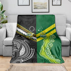 Rugby Cook Islands and Australia Blanket Tatau Tribal with Aboriginal Chevron Sport Style