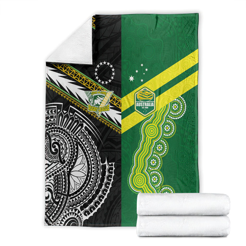 Rugby Cook Islands and Australia Blanket Tatau Tribal with Aboriginal Chevron Sport Style