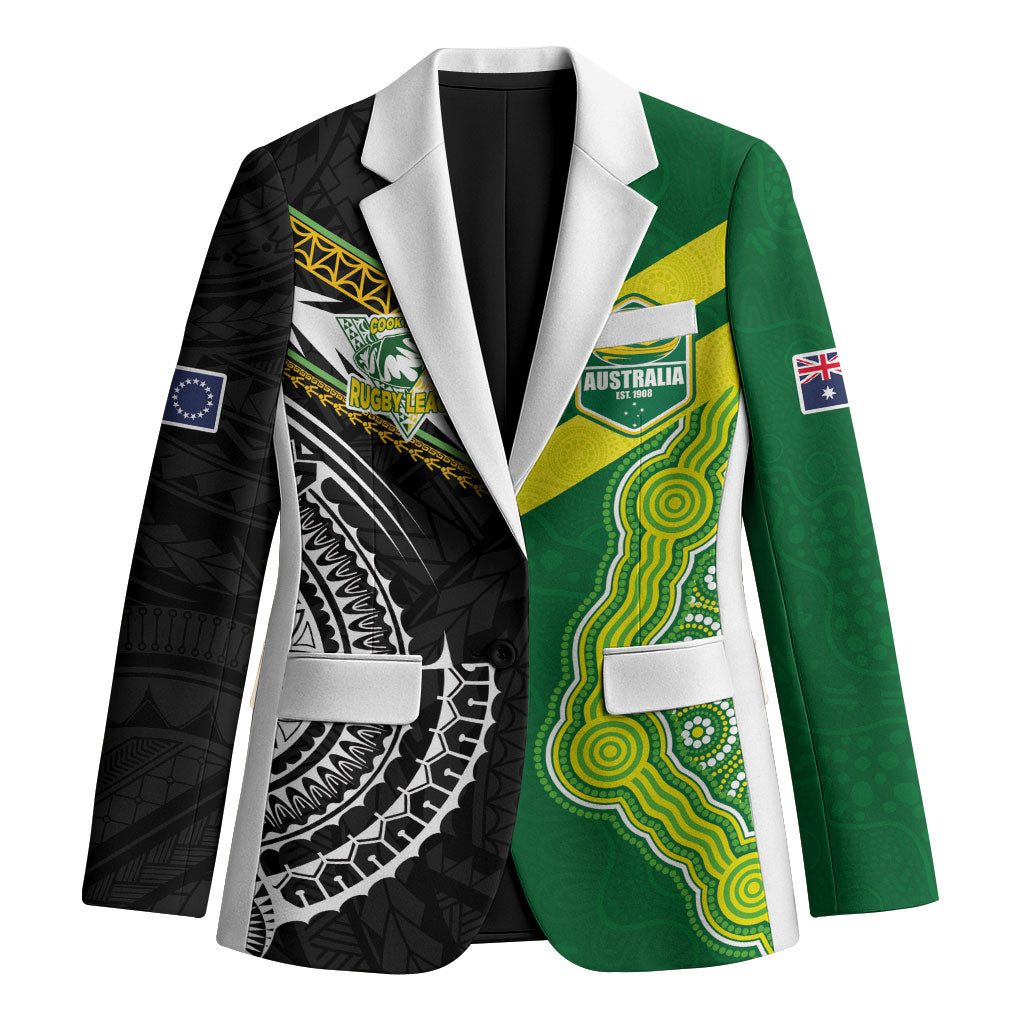 Custom Rugby Cook Islands and Australia Blazer Tatau Tribal with Aboriginal Chevron Sport Style