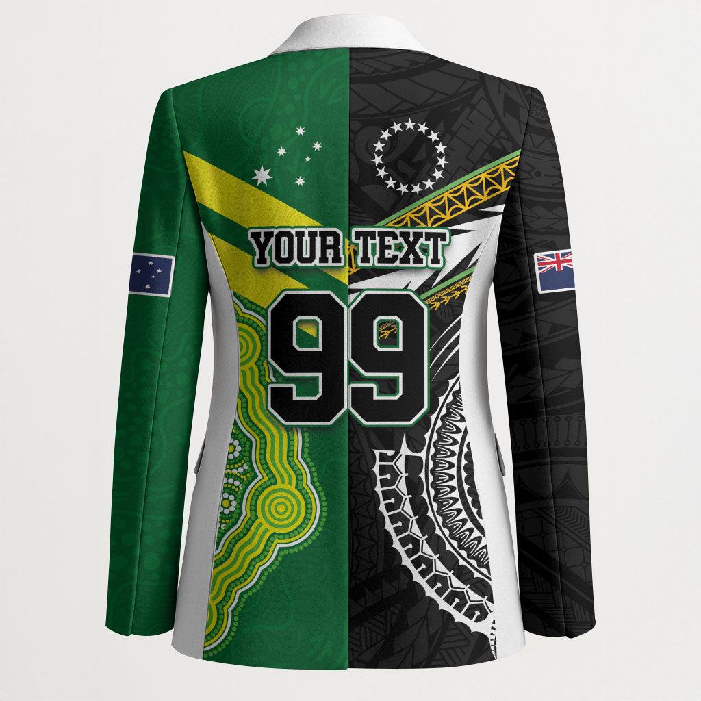 Custom Rugby Cook Islands and Australia Blazer Tatau Tribal with Aboriginal Chevron Sport Style