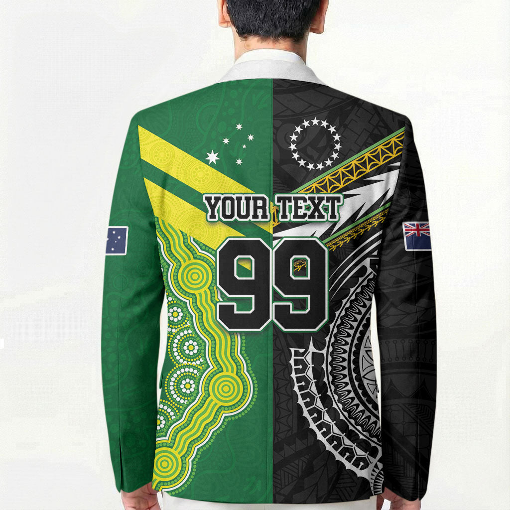 Custom Rugby Cook Islands and Australia Blazer Tatau Tribal with Aboriginal Chevron Sport Style