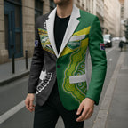 Custom Rugby Cook Islands and Australia Blazer Tatau Tribal with Aboriginal Chevron Sport Style