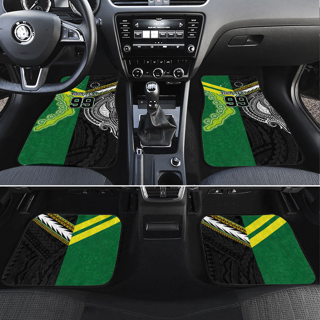 Custom Rugby Cook Islands and Australia Car Mats Tatau Tribal with Aboriginal Chevron Sport Style