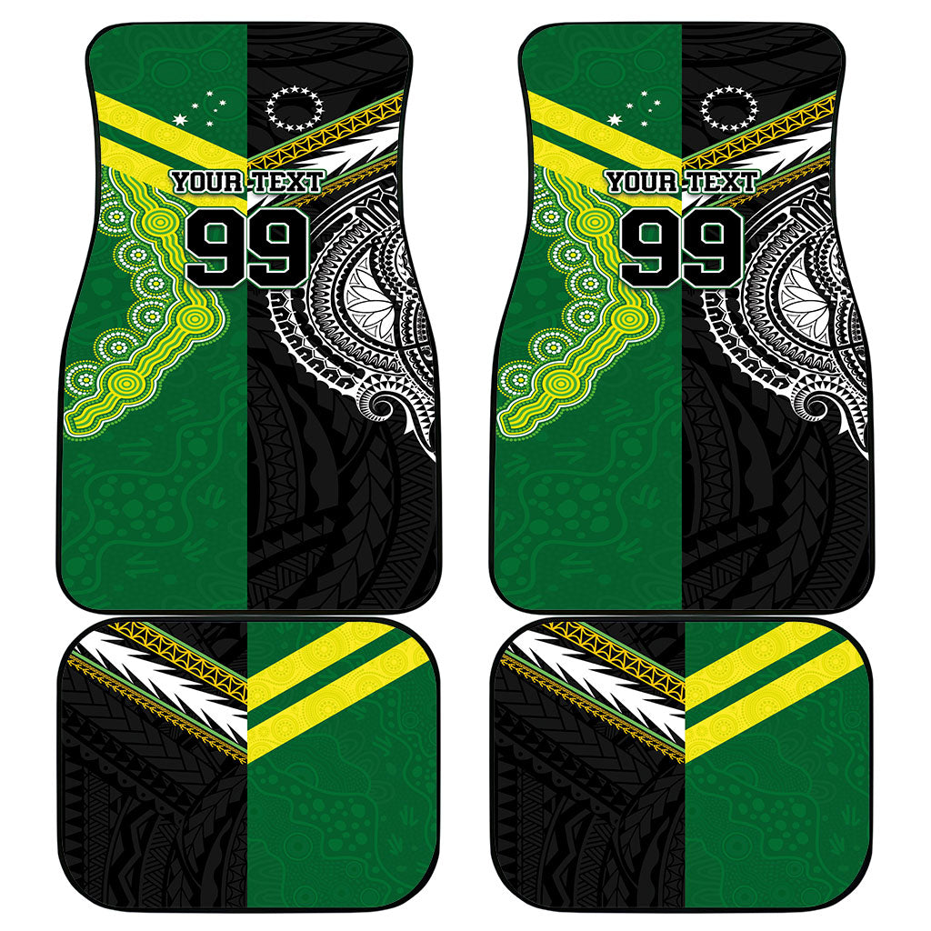 Custom Rugby Cook Islands and Australia Car Mats Tatau Tribal with Aboriginal Chevron Sport Style