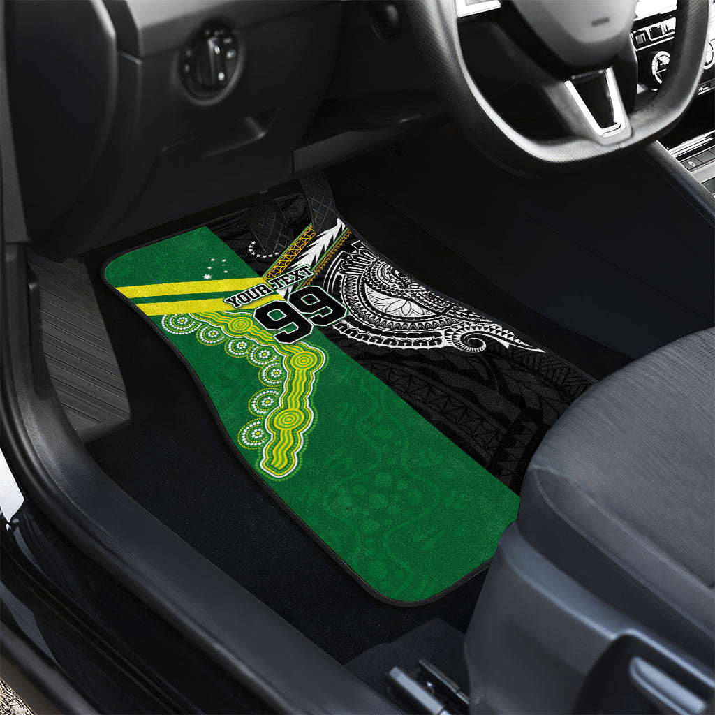 Custom Rugby Cook Islands and Australia Car Mats Tatau Tribal with Aboriginal Chevron Sport Style