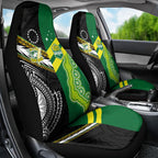 Rugby Cook Islands and Australia Car Seat Cover Tatau Tribal with Aboriginal Chevron Sport Style