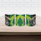 Custom Rugby Cook Islands and Australia Ceramic Mug Tatau Tribal with Aboriginal Chevron Sport Style