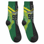 Custom Rugby Cook Islands and Australia Crew Socks Tatau Tribal with Aboriginal Chevron Sport Style