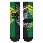 Custom Rugby Cook Islands and Australia Crew Socks Tatau Tribal with Aboriginal Chevron Sport Style