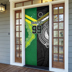 Custom Rugby Cook Islands and Australia Door Cover Tatau Tribal with Aboriginal Chevron Sport Style
