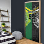 Custom Rugby Cook Islands and Australia Door Cover Tatau Tribal with Aboriginal Chevron Sport Style