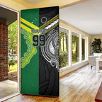Custom Rugby Cook Islands and Australia Door Cover Tatau Tribal with Aboriginal Chevron Sport Style