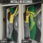 Custom Rugby Cook Islands and Australia Door Cover Tatau Tribal with Aboriginal Chevron Sport Style