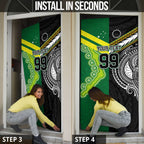 Custom Rugby Cook Islands and Australia Door Cover Tatau Tribal with Aboriginal Chevron Sport Style