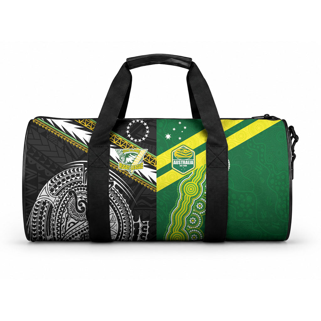Rugby Cook Islands and Australia Duffle Bag Tatau Tribal with Aboriginal Chevron Sport Style