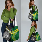Rugby Cook Islands and Australia Grocery Bag Tatau Tribal with Aboriginal Chevron Sport Style