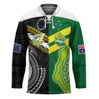 Custom Rugby Cook Islands and Australia Hockey Jersey Tatau Tribal with Aboriginal Chevron Sport Style