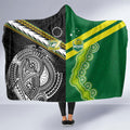 Rugby Cook Islands and Australia Hooded Blanket Tatau Tribal with Aboriginal Chevron Sport Style