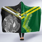 Rugby Cook Islands and Australia Hooded Blanket Tatau Tribal with Aboriginal Chevron Sport Style