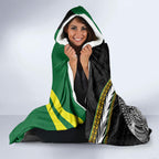 Rugby Cook Islands and Australia Hooded Blanket Tatau Tribal with Aboriginal Chevron Sport Style