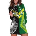 Custom Rugby Cook Islands and Australia Hoodie Dress Tatau Tribal with Aboriginal Chevron Sport Style