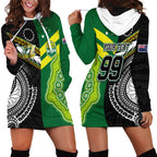 Custom Rugby Cook Islands and Australia Hoodie Dress Tatau Tribal with Aboriginal Chevron Sport Style