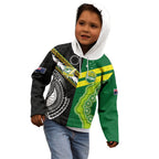 Custom Rugby Cook Islands and Australia Kid Hoodie Tatau Tribal with Aboriginal Chevron Sport Style