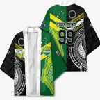 Custom Rugby Cook Islands and Australia Kimono Tatau Tribal with Aboriginal Chevron Sport Style