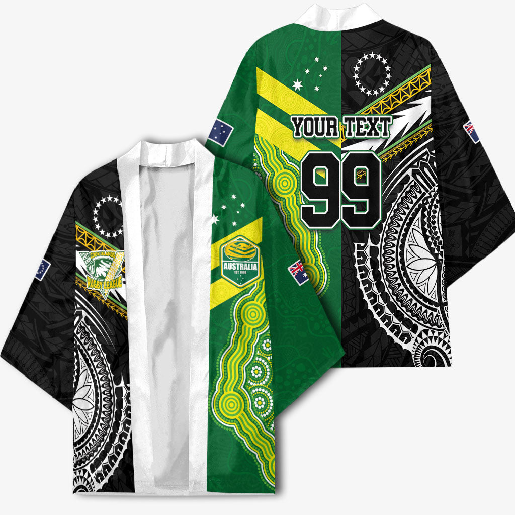 Custom Rugby Cook Islands and Australia Kimono Tatau Tribal with Aboriginal Chevron Sport Style