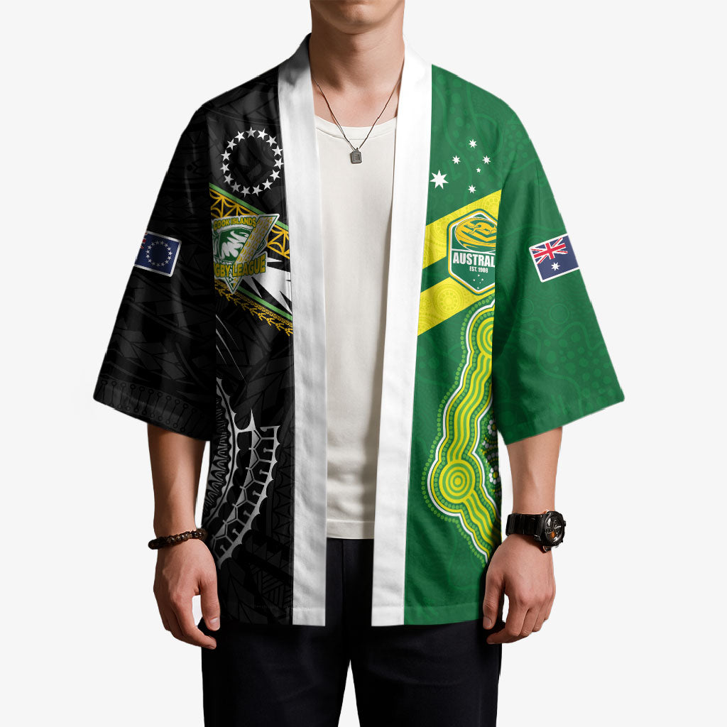 Custom Rugby Cook Islands and Australia Kimono Tatau Tribal with Aboriginal Chevron Sport Style
