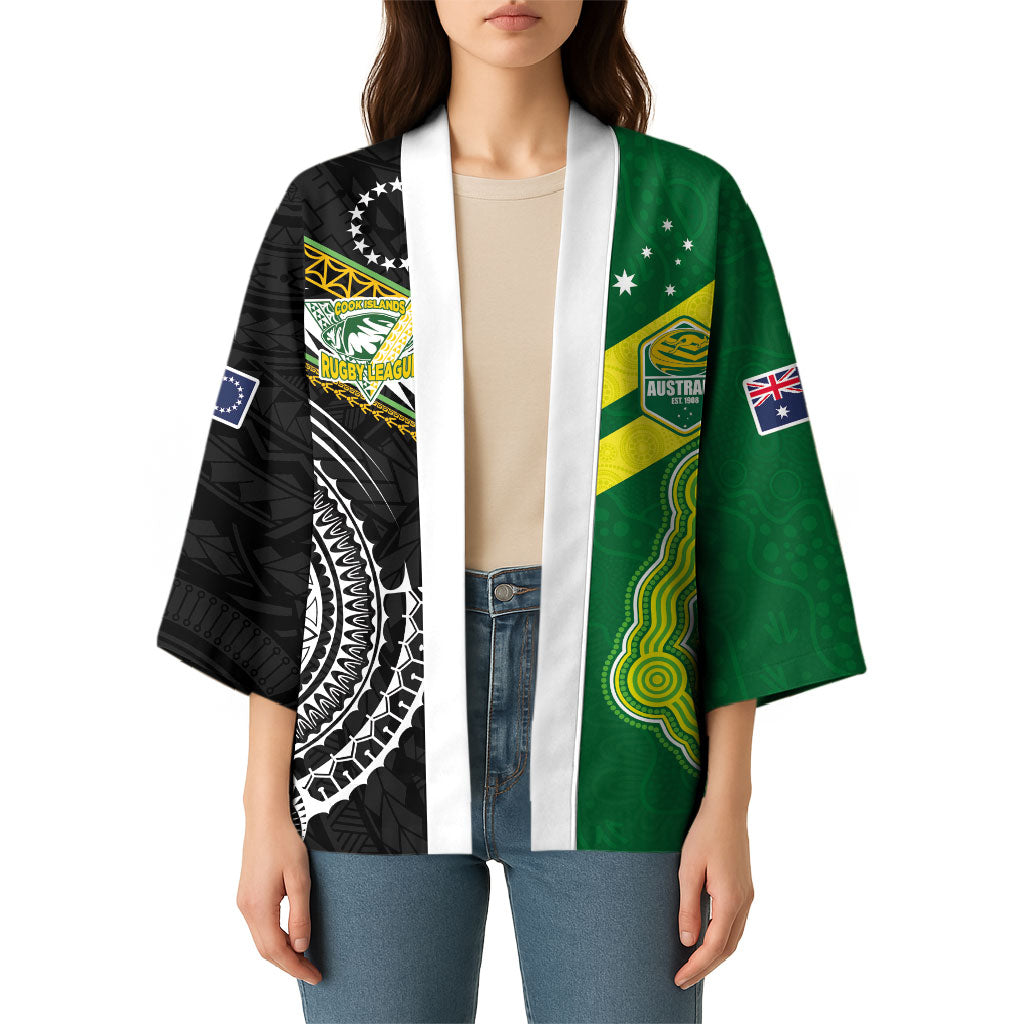 Custom Rugby Cook Islands and Australia Kimono Tatau Tribal with Aboriginal Chevron Sport Style