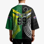 Custom Rugby Cook Islands and Australia Kimono Tatau Tribal with Aboriginal Chevron Sport Style