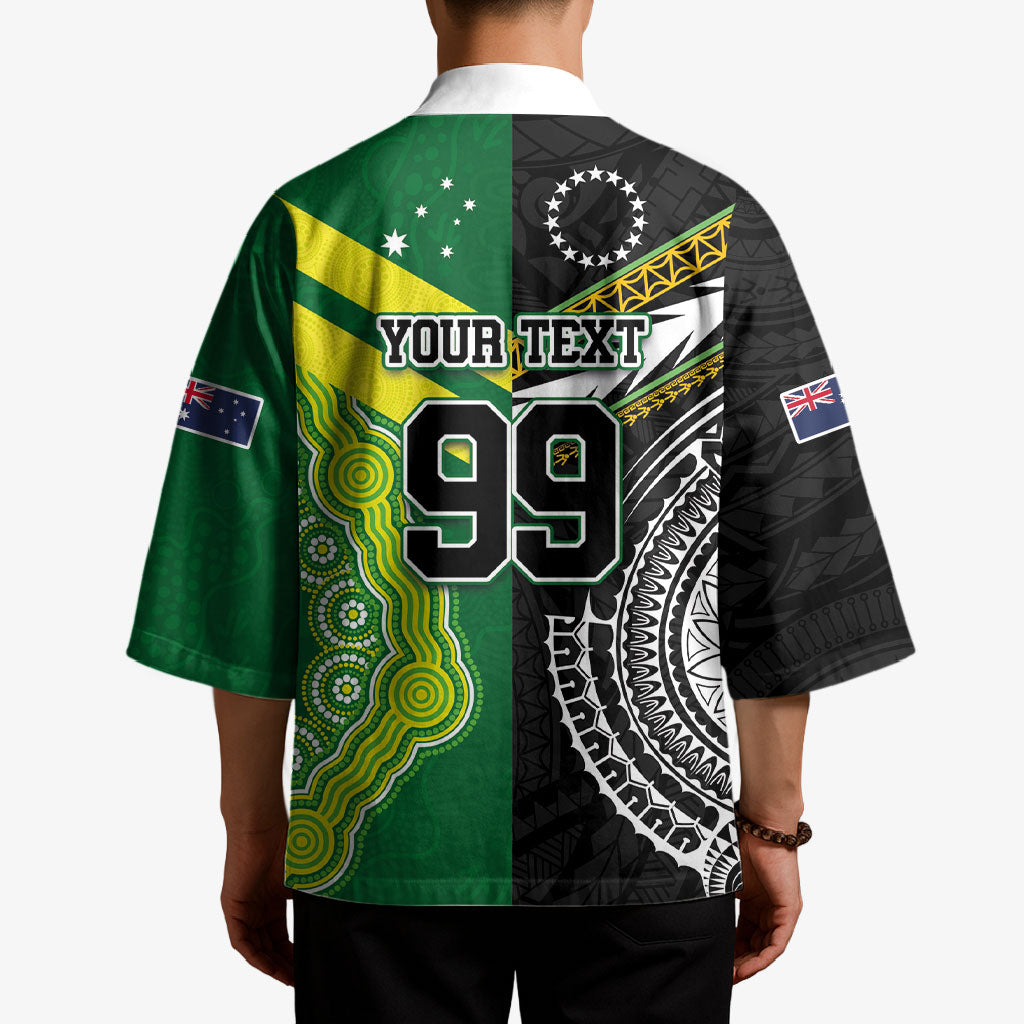 Custom Rugby Cook Islands and Australia Kimono Tatau Tribal with Aboriginal Chevron Sport Style
