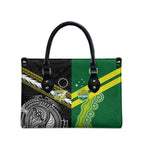 Rugby Cook Islands and Australia Leather Bag Tatau Tribal with Aboriginal Chevron Sport Style