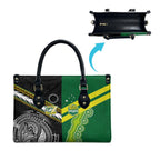 Rugby Cook Islands and Australia Leather Bag Tatau Tribal with Aboriginal Chevron Sport Style