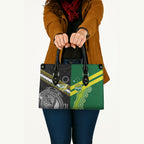 Rugby Cook Islands and Australia Leather Bag Tatau Tribal with Aboriginal Chevron Sport Style