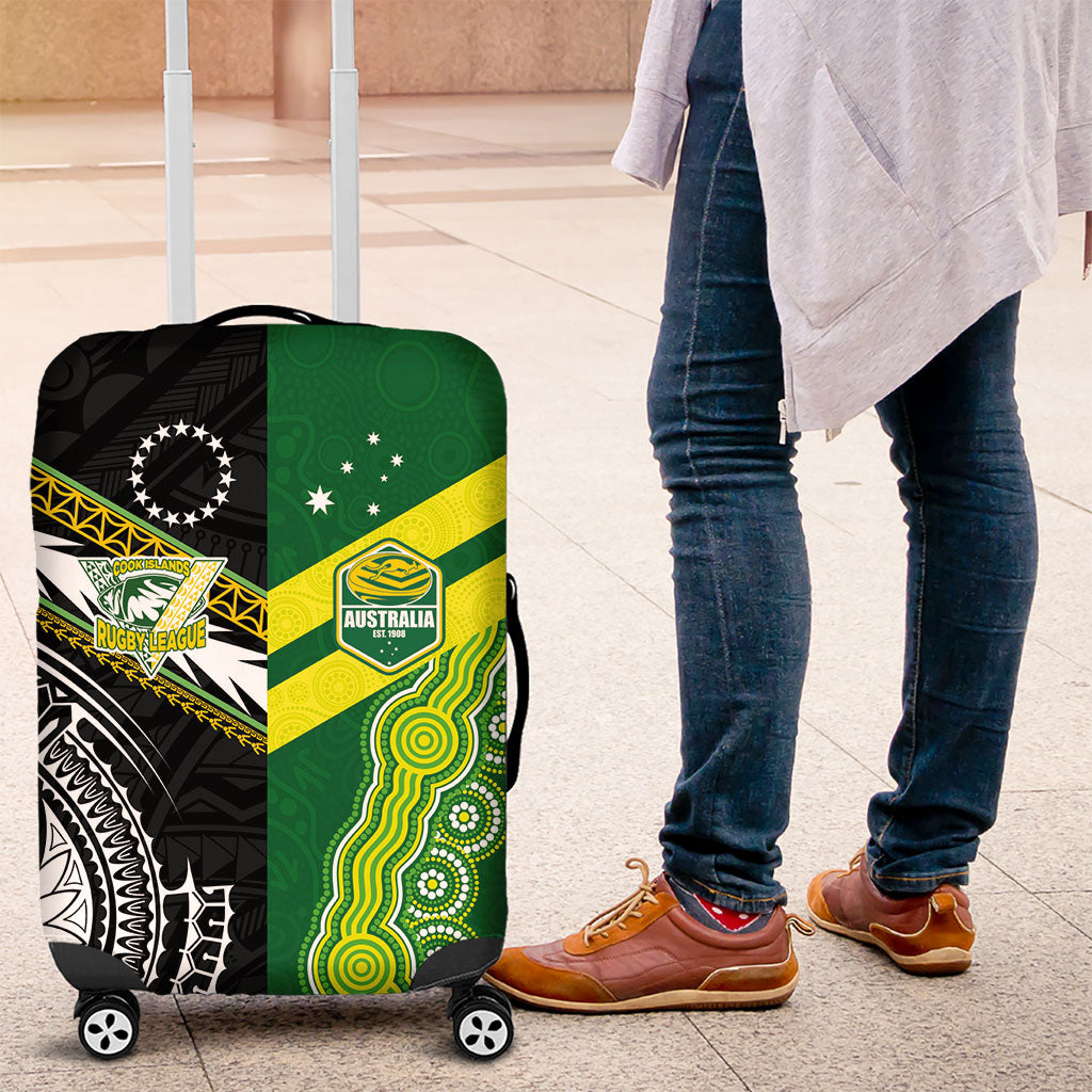 Rugby Cook Islands and Australia Luggage Cover Tatau Tribal with Aboriginal Chevron Sport Style