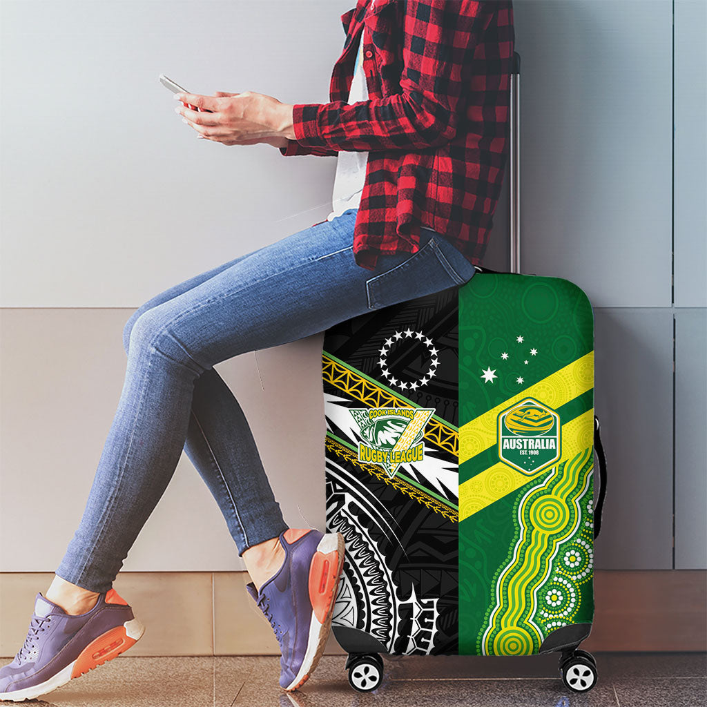 Rugby Cook Islands and Australia Luggage Cover Tatau Tribal with Aboriginal Chevron Sport Style