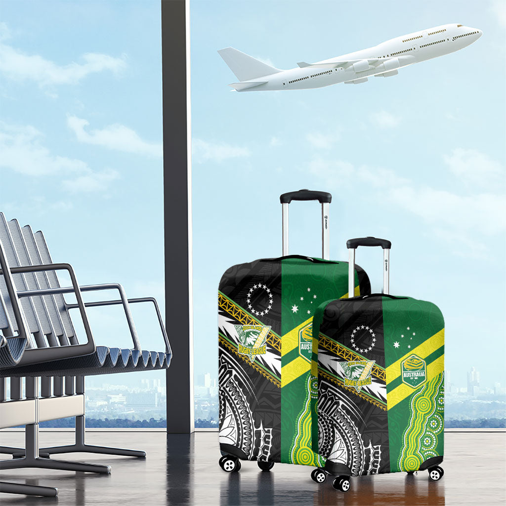 Rugby Cook Islands and Australia Luggage Cover Tatau Tribal with Aboriginal Chevron Sport Style