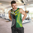 Custom Rugby Cook Islands and Australia Men Tank Top Tatau Tribal with Aboriginal Chevron Sport Style