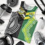 Custom Rugby Cook Islands and Australia Men Tank Top Tatau Tribal with Aboriginal Chevron Sport Style